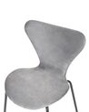 Set of 2 Velvet Dining Chairs Light Grey and Black BOONVILLE_862157