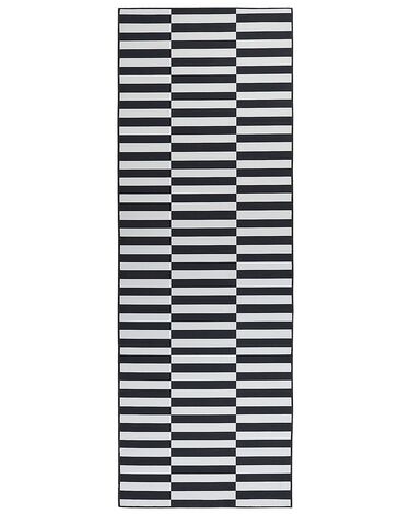 Vloerkleed polyester zwart/wit 70 x 200 cm PACODE