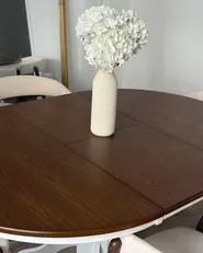 Extending Dining Table AKRON Brown Ash Wood 106/150 cm 106 cm Wood_1047920