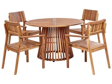 4 Seater Acacia Wood Garden Dining Set AGELLO