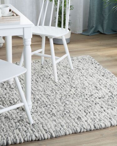 Felt Ball Rug 160 x 230 cm Light Grey AMDO