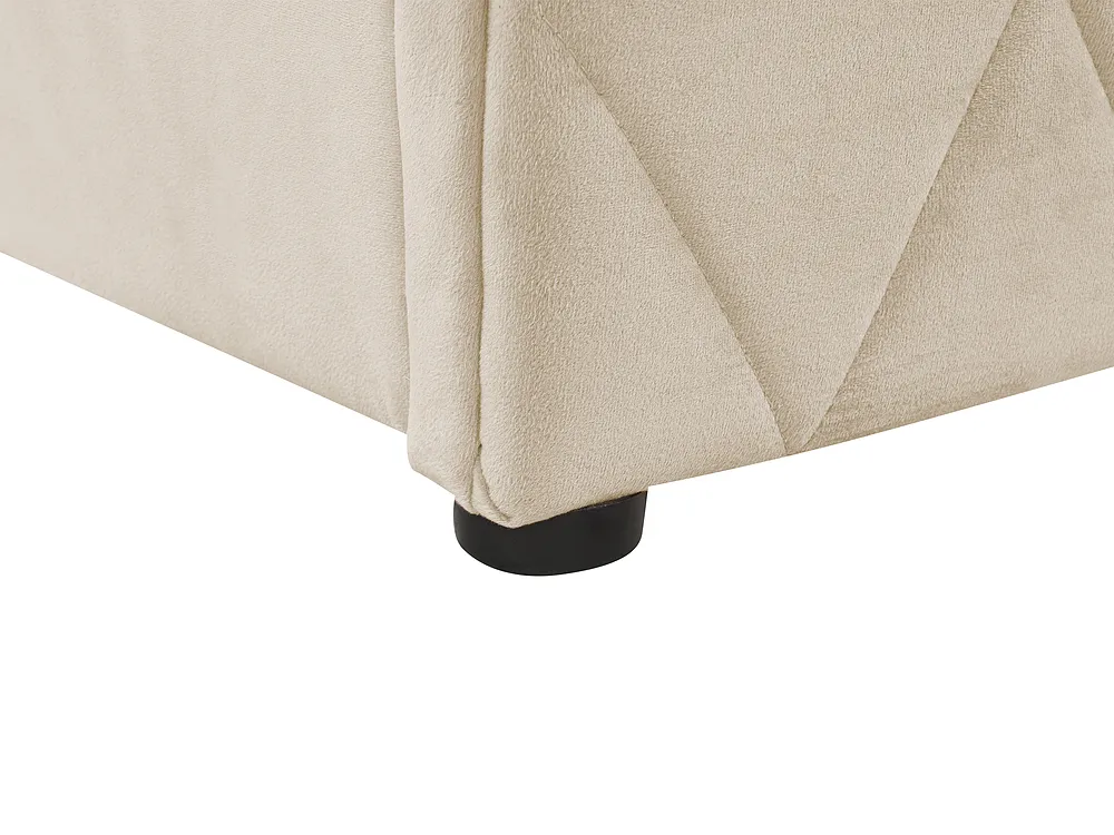 Bett mit Stauraum ROCHEFORT Samtstoff Beige 160 x 200 cm_857296