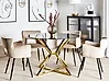 Table de repas BOSCO Noir 105 cm 105 cm Verre de sécurité