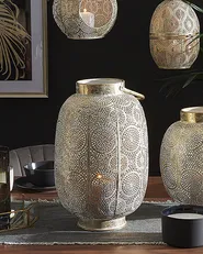Lampion LANTAU 40 cm Metal Złoty_787647