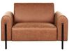 Conjunto de sofás 4 lugares em tecido castanho dourado ASKIM_918980