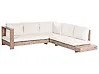 Garden Corner Sofa 5 Seater MARETTIMO Certified Acacia Wood Off-White Right Hand