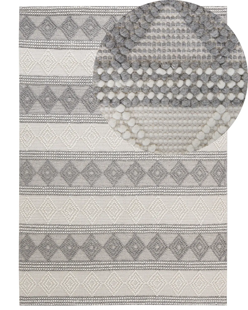 Wool Area Rug Light Beige and Grey BOZOVA Various Sizes