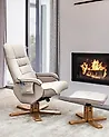 Sillón de masaje RELAXPRO con reposapiés Piel sintética Beige claro