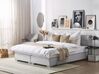 Letto boxspring matrimoniale in tessuto grigio chiaro 180x200cm ADMIRAL_678601