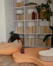 Pouffe ALLOZAI Velvet Peach Pink_1001393