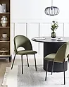 Set of 2 Dining Chairs COVELO Velvet Dark Green