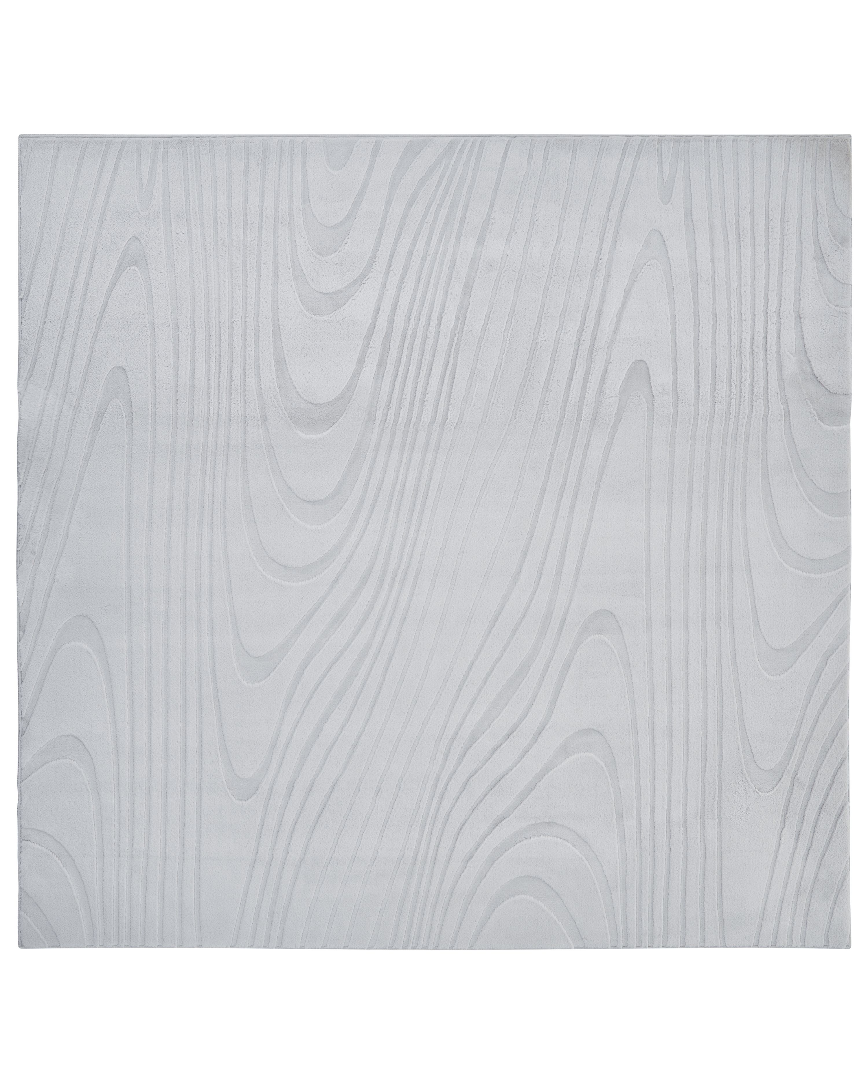 Faux Fur Rug ONTAKE Light Grey 160 x 160 cm - Beliani.ro
