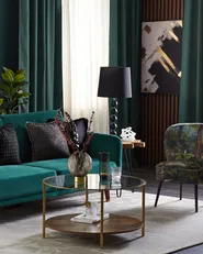 Sofa Bed 3 Seater SENJA Velvet Emerald Green_845082