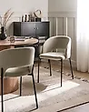 Set of 2 Dining Chairs PENNY Fabric Taupe