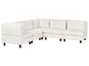 5 Seater Right Hand Modular Fabric Corner Sofa White UNSTAD_925144