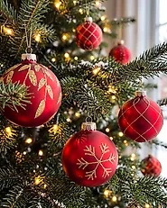 Set of 40 Baubles WINTERGLOW Glass Red_1192077