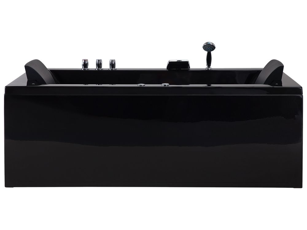 Corner Hot Tub with LED VARADERO 1830 x 900 mm Black Right Hand