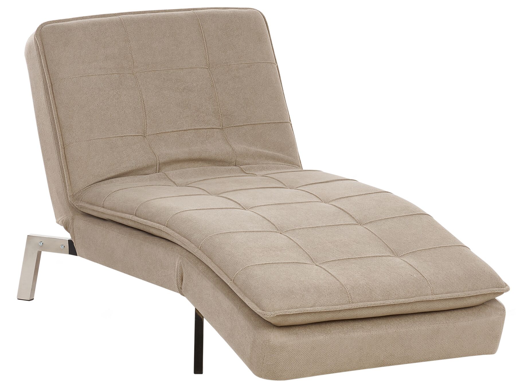 Chaise-longue ajustável em tecido creme LOIRET_927292