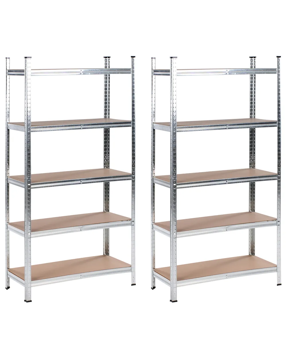 Set of 2 Garage Shelves XITTA Metal 90 cm 40 cm Silver | Beliani.co.uk