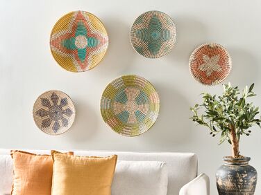 Set of 5 Seagrass Wall Decor Multicolour SONLA