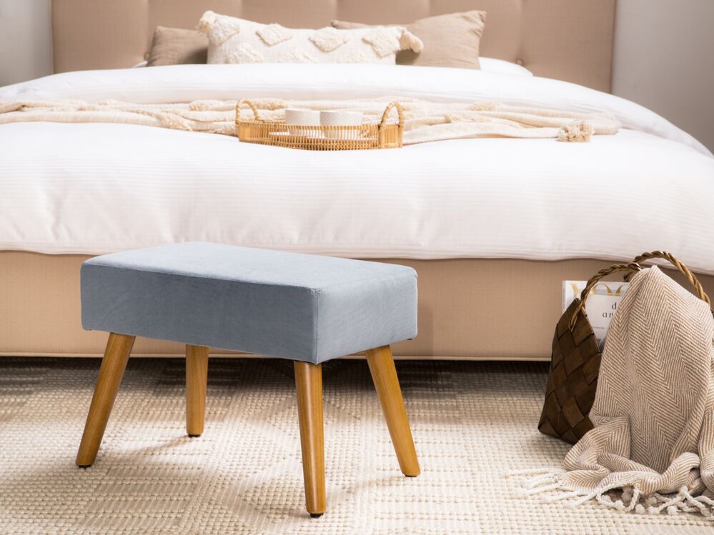 Hocker TAKOMA II Samtstoff Grau
