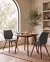 Conjunto de 2 sillas de comedor LISLE Tela Gris