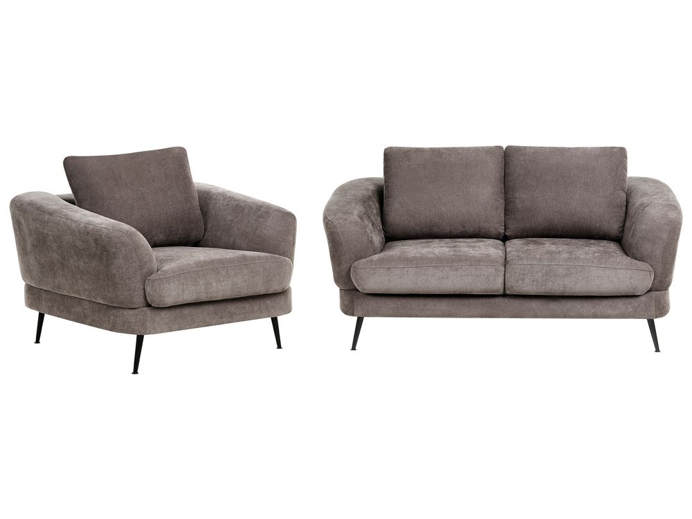 Sofa Set 3-Sitzer KJAER Chenillegewebe Taupe
