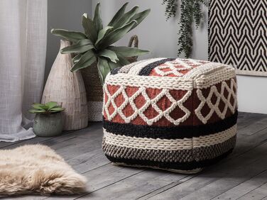 Cotton Pouffe Multicolour SAGAR 