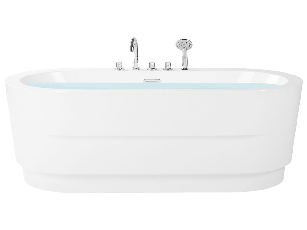 Vasca da bagno freestanding EMPRESA 170 x 80 cm con accessori Bianco