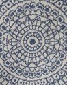 Vloerkleed polyester blauw/wit ⌀ 140 cm YALAK_734622