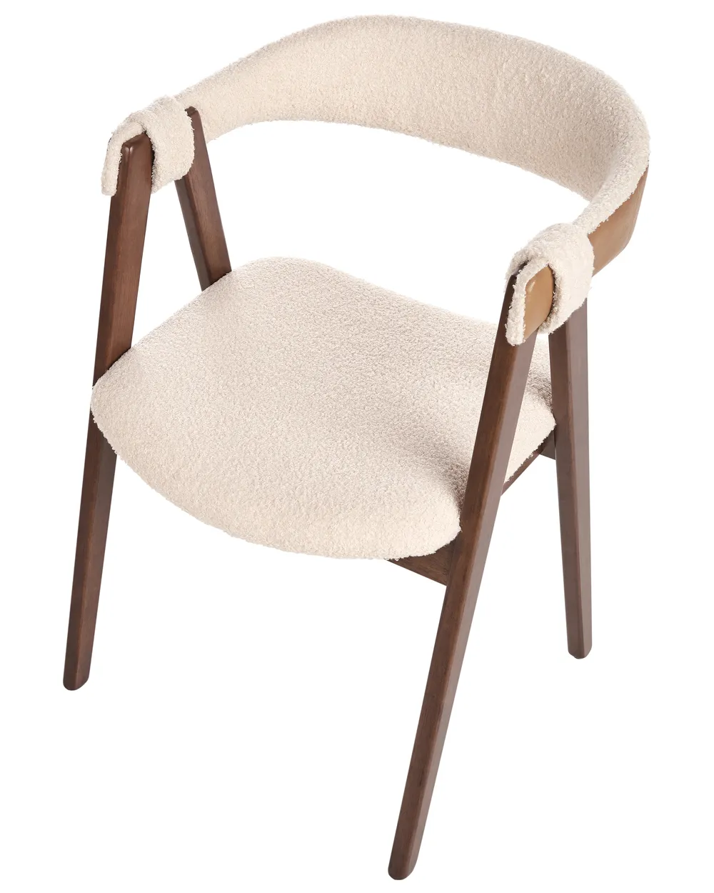 Set of 2 Dining Chairs DAY Boucle Dark Brown/ Beige_949153