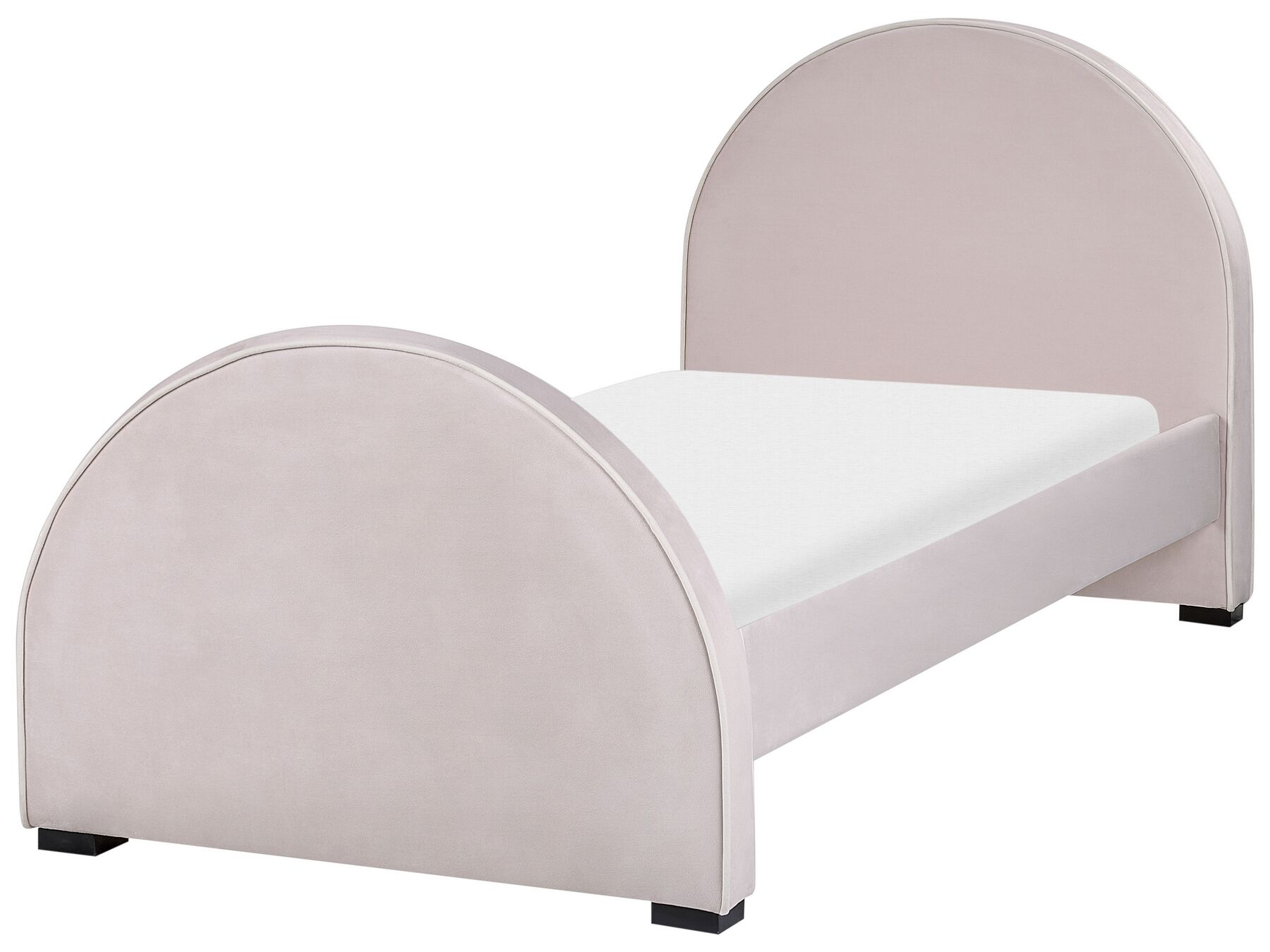 Sametová postel 90 x 200 cm pastelově růžová NOZAY_891204