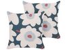 2 poduszki dekoracyjne ze wzorem w kwiaty 45 x 45 cm wielokolorowe SESBANIA_857701