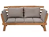 Banco de jardín con cojín PORTICI 210 cm Madera de eucalipto Marrón claro/Gris pardo