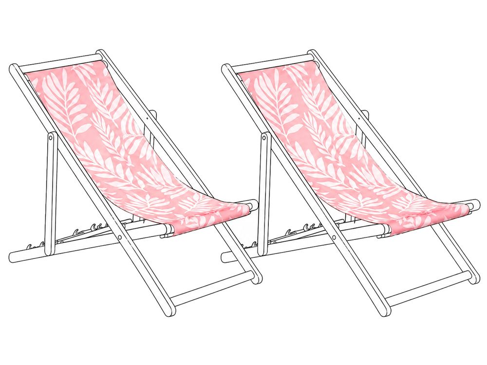 Ersatzstoff für Sonnenliege 2er Set ANZIO/AVELLINO 113 x 44 cm Rosa