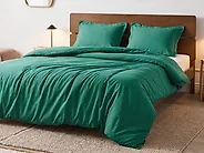 Bettwäsche-Set PARKROSE 220 x 240 cm Baumwollsatin Grün_1184147