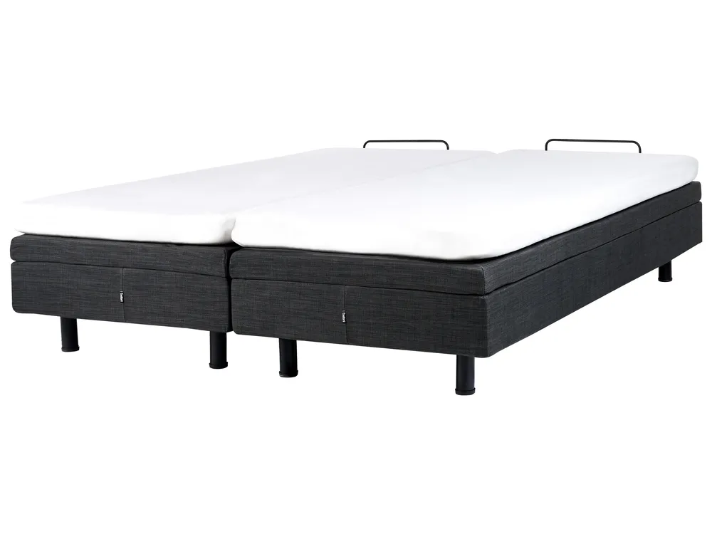 Adjustable Bed without Headboard Fabric DUKE 180 x 200 cm (EU Super King) Dark Grey_971036