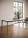 Mesa de jardín SOVARETO 180 cm 90 cm Efecto mármol Mármol blanco