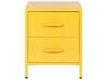 Sängbord i stål med 2 lådor gul MALAVI_844028