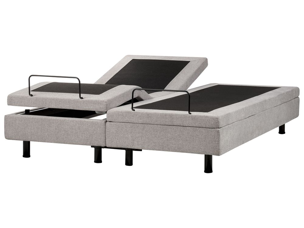 Verstellbares Bett ohne Kopfteil Stoff DUKE II 160 x 200 cm Hellgrau
