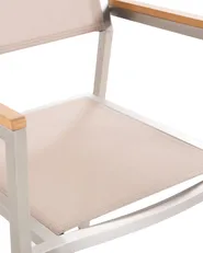 Set of 4 Garden Chairs GROSSETO Stainless Steel Beige_818407