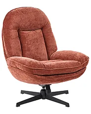 Poltrona giratória AREMARK Chenille Castanho dourado_1158550
