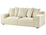 Divano 3 posti VISKAN Velluto a coste Beige chiaro_933816