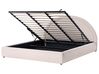 Ottoman Bed MOUZON Fabric Light Beige 180 x 200 cm (EU Super King)