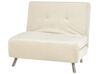 Velvet Single Sofa Bed Cream FARRIS_875337