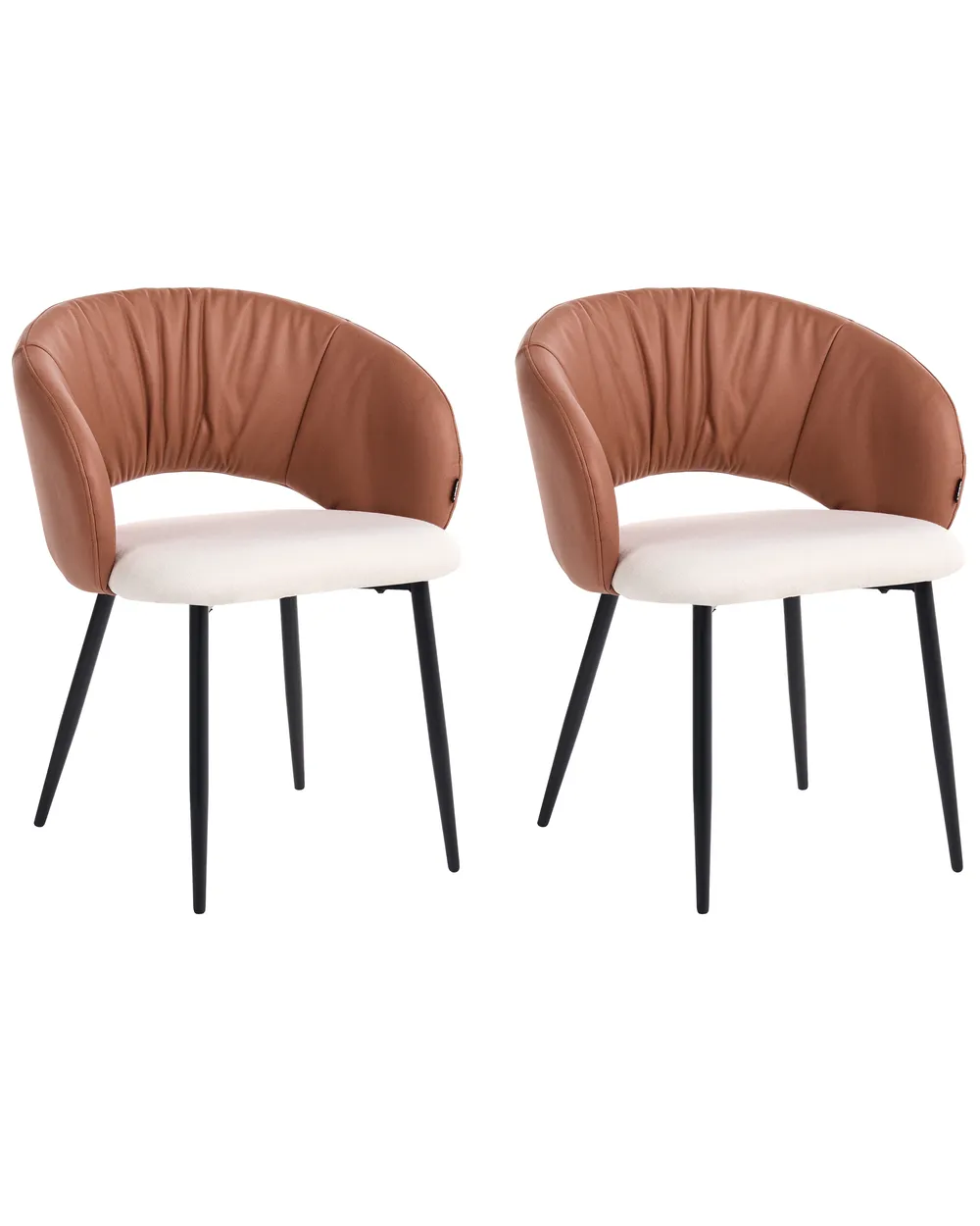 Set of 2 Chairs WALLA Fabric Golden Brown