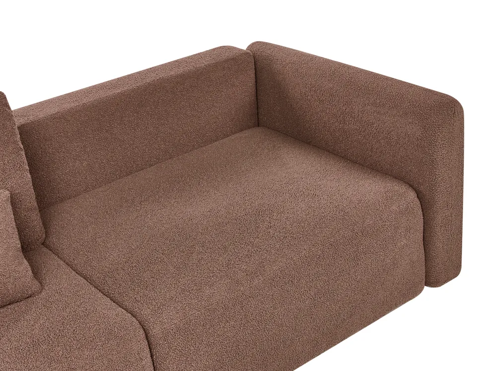 Sofa rozkładana dla 3 osób VAXHOLM ze schowkiem Boucle Brązowy_1026761