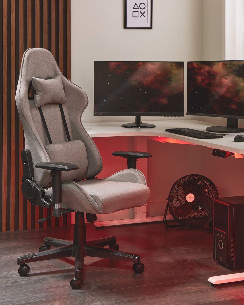 Silla gamer WARRIOR Gris pardo