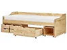 Łóżko dzienne z szufladami Drewno sosnowe ROYVILLE 90 x 200 cm Jasnobrązowy