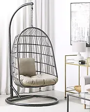 Fauteuil suspendu avec support ALLERA Métal Noir_1172420